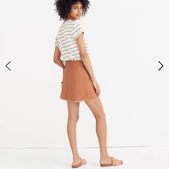 Madewell High-Waist A Line Snap Skirt Brown 00 - Picture 12 of 16